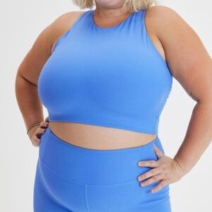 Girlfriend Collective Ribbed Dylan Tank Bra in Daydream